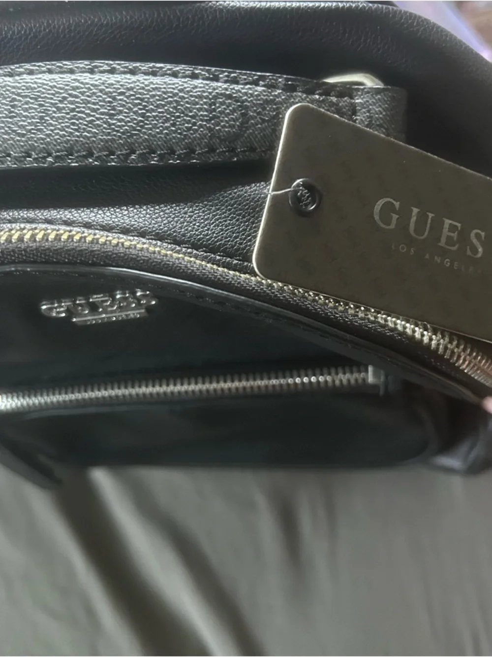 NWT GUESS Black Leather Backpack
